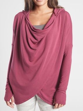 Athleta Draped Cowl-Neck Sweater in Rose